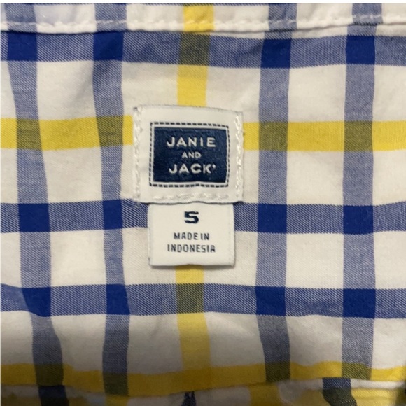 Janie and Jack Boys Plaid Button-Down Shirt | Size 5 - Picture 3 of 3